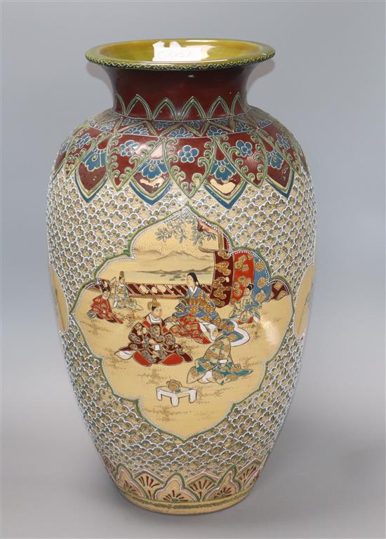 A large Japanese Satsuma vase height 48cm